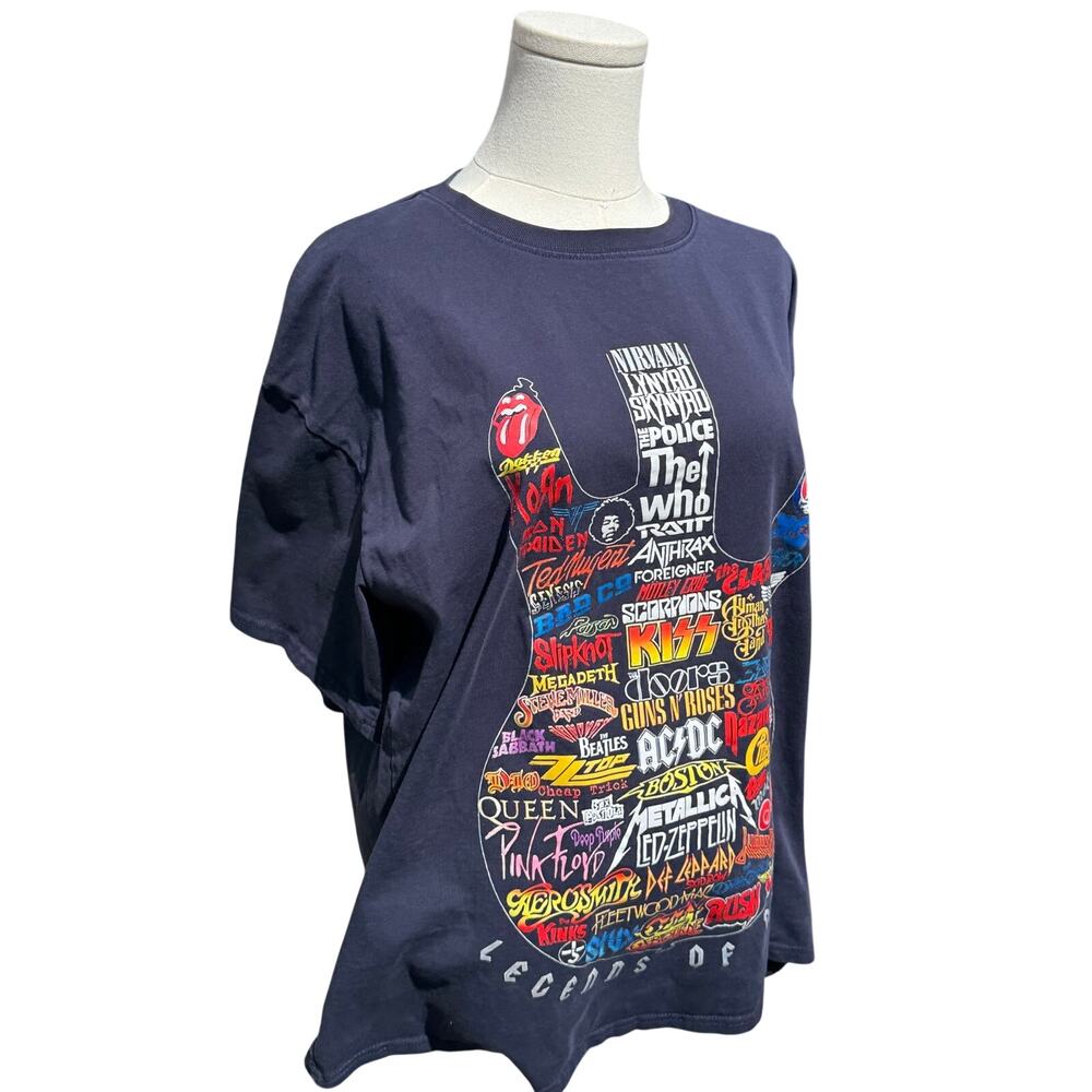 Vintage Legends of Rock Guitar Graphic T-Shirt Men’s XL Navy